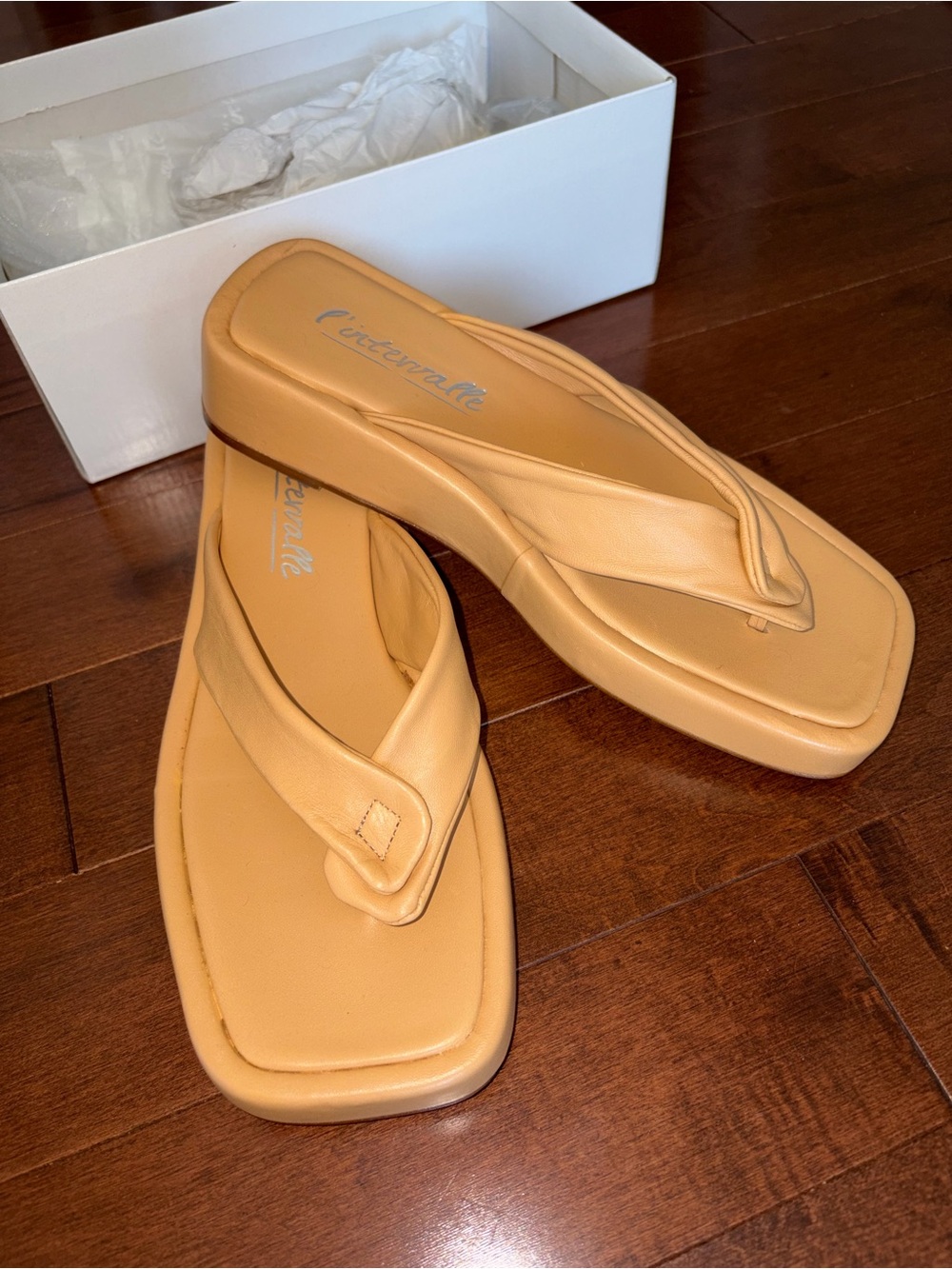 Tan Padded Platform Sandals